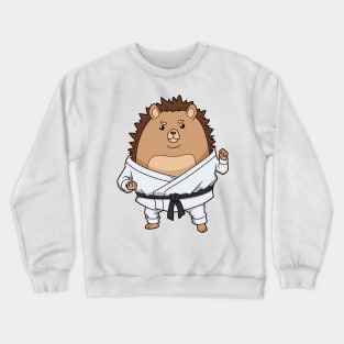 Comic hedgehog doing karate Crewneck Sweatshirt